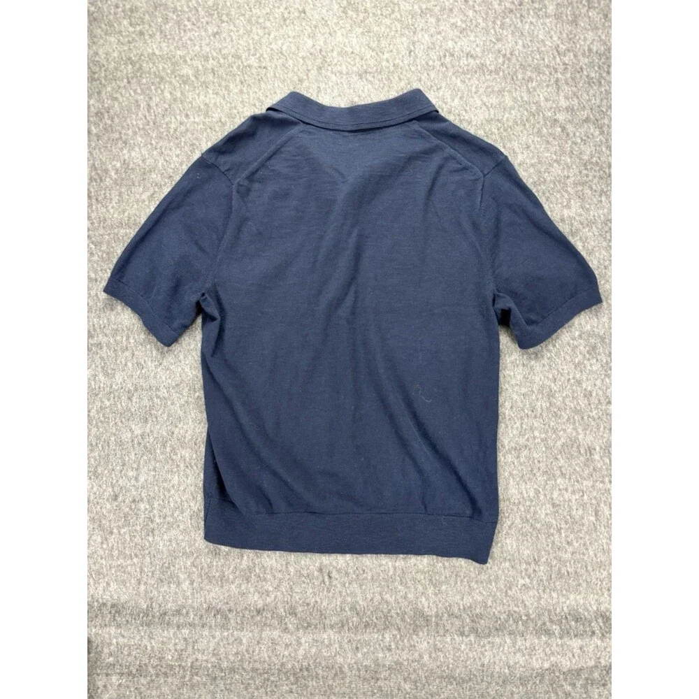 Banana Republic Polo Shirt Men’s XL Navy 100% Organic Cotton Short Sleeve Knit